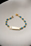 Steel Name-Engraved Children's Bracelet with Evil Eye Beads - 4