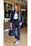 Women's Zippered Jacket and Elastic Waist Pants Set - 2