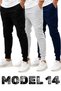 Set of 3/3 Pieces Unisex Ribbed Regular Black Gray Navy Blue Color Sports Sweatpants