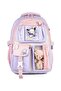 Plush Toy Detailed 3-Piece Primary School Bag Set - Multi-Compartment Water-Repellent Back-To-School Elementary School Bag - 2