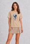 Women's Chrome Textured Jellyfish Design - Cream