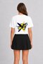 Women's Dynamic Tennis Geometry Printed T-Shirt Design - Back Print - White - 2