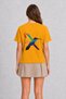 Women's Geometric Hummingbird Back Print - Yellow - 2