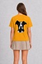 Women's Halftone Print Greyhound Design Back Printed - Yellow - 2