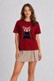 Women's Modern Street Style Red Panda Print Design - Red
