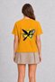 Women's Dynamic Tennis Geometry Printed T-Shirt Design - Back Print - Yellow - 2