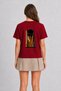 Women's Modern City Skyline Printed Design - Back Print - Red - 2