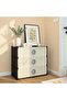 3-Tier Shoe Organizer & Storage Cabinet, Closed Shoe Rack with Drawers, Multipurpose Plastic Storage Organizer - 2