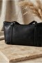 Black Leather Shoulder Bag - 2