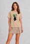 Women's Tropical Lemur Retro Graphic - Cream