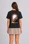 Women's Retro City Subway Ladder Graphic Print - Back Print - Black - 2