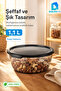 Round Storage Container 1.1 Liter 17X17X7 cm Smoked Transparent Black Lid Bpa Free - 4