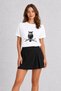 Women's Vintage Owl Printed Poster - White