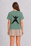 Women's Kendo Art Dynamic Silhouette Print - Back Print - Green - 2