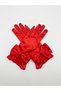 Red Big Bow Short Satin Women's Gloves – Accessory for Wedding, Engagement, Nikkah, Henna Night, Prom, Event, Party, Costume, Graduation, Bachelorette, and Photo Shoot - 3