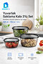 3-Piece Round Storage Container Set 300 ml 700 ml 1.1 Liter Smoked Transparent Bpa-Free - 2