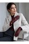 Women's Burgundy Leather Gloves with Metal Stone Detail Eld42