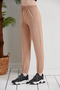 Women's 3-Pack Jogger Sweatpants Set with Top Pockets and Front Seam in Grey, Biscuit Color, Aqua Green - 4