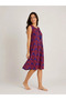 Women's Patterned Sleeveless Summer V-Neck Midi Dress 12C-2419 - 2