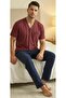 Front Buttoned Short Sleeve Men's Pajama Set - 2