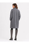 Women's Black and White Checkered Shawl Collar Relaxed Cut Coat - 2