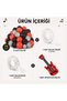 Red Black Gray Music Themed Balloon Set Manifest Concept Guitar Balloon |   75 Balloon Set |   Red Guitar Foil Balloon |   Balloon Chain - 2