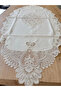 Living Room Set Dowry Set Cream Runner Set 5 Piece Linen Runner Table Console Coffee Table Cover Taç Mahal - 4