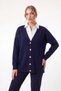 Women's V-Neck Buttoned Long Knitwear Cardigan Relaxed Fit - 2