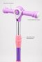 Kids 3-Wheel Kick Scooter with Wide Foot Deck, Comfortable T-Bar Handle, Purple & Pink Fantasy Design, Two Front Wheels & Rear Wheel - 3