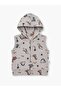 Baby Boy Dinosaur Patterned Hooded Vest 3-Piece Set - 4