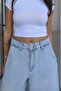 Ice Blue Capri Denim Shorts with Side Pockets - 6