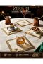 Premium 6-Piece Cocktail and Coffee Presentation Napkin Set with Pearls and Flowers Gold Glitter Frame - 5