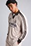 Oversize Printed Striped Mesh Jersey Fabric Long Sleeve Polo T-Shirt I7099Ax26Au