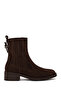 Women's Brown Buckle Suede Leather Chelsea Boots Wf180029Ds