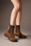 Women's Tan Suede Leather Chelsea Boots Wf180009Ds - 2