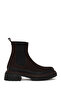 Women's Anthracite Thick Soled Suede Leather Chelsea Boots Wf170033Ds