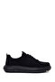 Zero Men's Black Lace-Up Thick Sole Fabric Sneaker Wm680072Kk