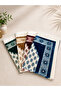 4-Piece Ultra Luxury Velvet Woven Prayer Mat with Soft Texture and Fringed Mihrimah Pattern - 5