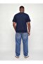 Men's Navy Blue Jjbuster Tee Ss Crew Neck Bts Sn Pls Large Size T-Shirt - 5