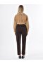 Straight-Leg Velvet Trousers Dark Brown - 4