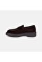 Men's Dark Brown Suede Loafer with Tape Detail - 3
