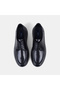 Men's Black Apron Stitched Thick Soled Leather Classic Shoes - 6