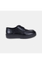 Men's Black Apron Stitched Thick Soled Leather Classic Shoes - 2