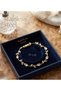 Gold Color White Zircon Stone Tulip Steel Bracelet - 3