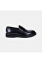 Men's Black Leather Loafer with Leather Band Detail - 2