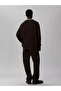 Men's Long Sleeve Crew Neck Printed Pattern Cotton Black Sweatshirt - 4