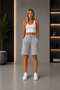 3 Pieces of Women's Shorts Compatible with Daily Outfits (Black-Grey-Navy Blue) - 7