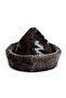 Leather Börk Hat with Embossed Pattern on Brown Leather - 6