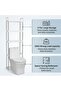 3-Level Bathroom Storage Rack Over Toilet, Large Capacity Freestanding Organizer Shelf with 3 Hooks, Space Saving Toilet Storage Cabinet Alternative for Bathroom Laundry Room - 3