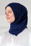 Women's Viscose Shawl Flexible Hijab Long Seasonal Navy Blue - 9